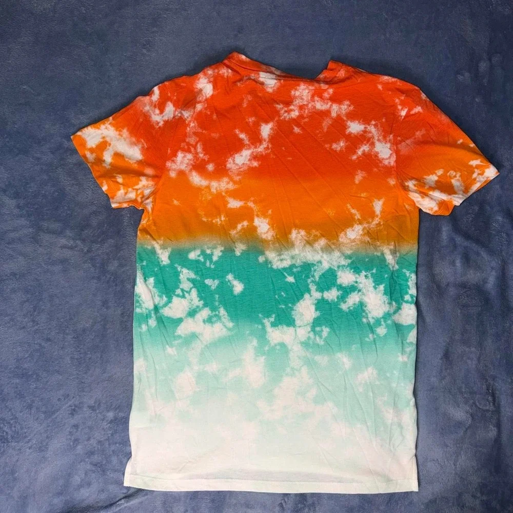 RSQ orange and teal tie-dye t-shirt